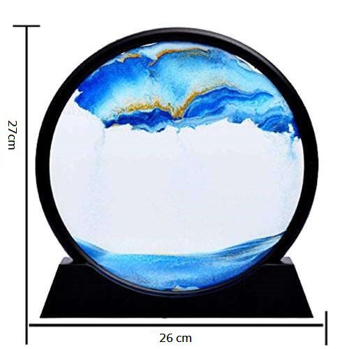 Dollcini Otthon Tablou din nisip 3D dinamic – decorațiune medie în ramă de sticlă, 12", 27 cm
