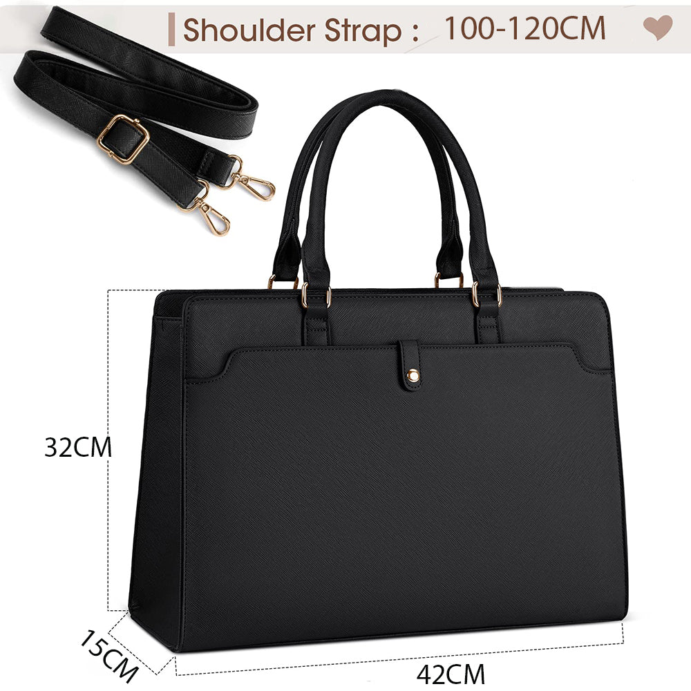Dollcini Női Laptoptáska 15,6” – Elegáns Fekete Munkatáska