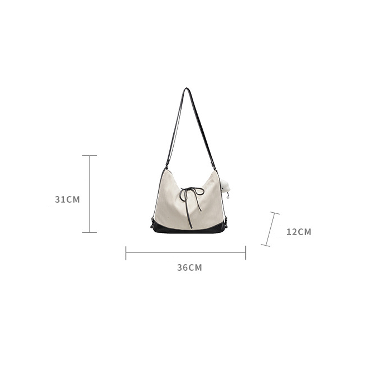 Dollcini Rucsac/Geantă de Umăr Convertibilă pentru Femei – Urban Simplicity, Material din Pânză, Cu Fermoar