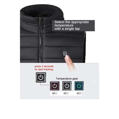 Dollcini Elegáns Férfi Fűthető Mellény – USB Fűtéssel, Fekete [A powerbankot külön kell megvásárolni]