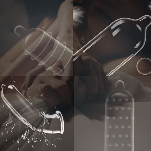 Dollcini 4 az 1-ben Spirálmintás Óvszerkészlet – Stimuláló és Vékony, 24 db