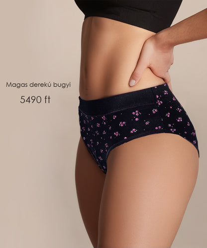 Dollcini ,Magas derekú női bugyi ,95% Pamut + Spandex-Többszínű, 6 db-os Csomag,2072