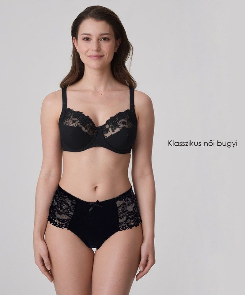 Dollcini, Chiloți damă cu talie înaltă, Chiloți brazilieni pentru femei, Chiloți din dantelă pentru femei - 95% bumbac + spandex, Multicolor, Pachet de 6 bucăți