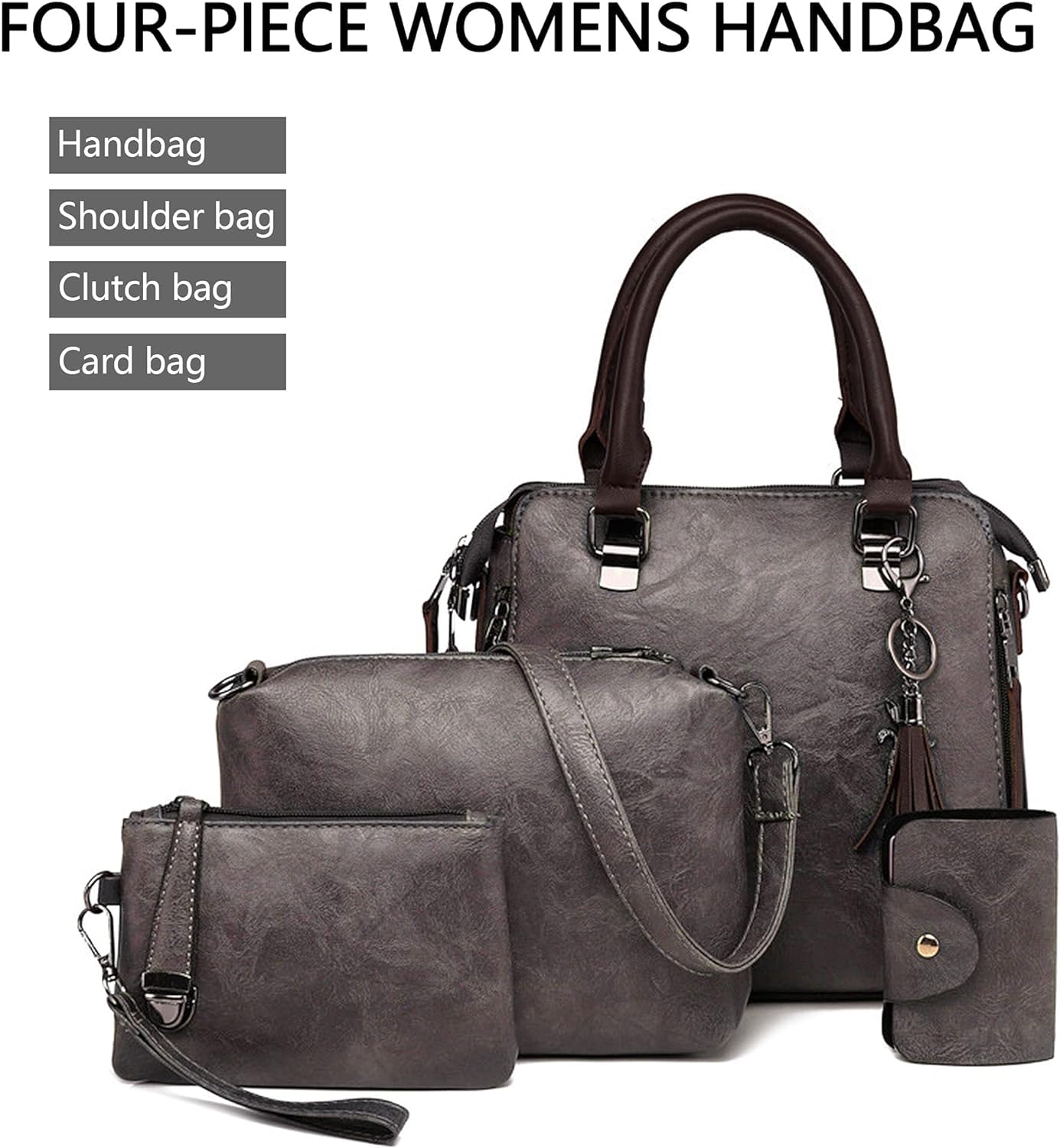 Dollcini 4 Részes Műbőr Táskaszett – Kézitáska és Válltáska