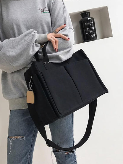 Dollcini Pamutvászon Válltáska – Könnyű és Tartós, Több Zsebbel