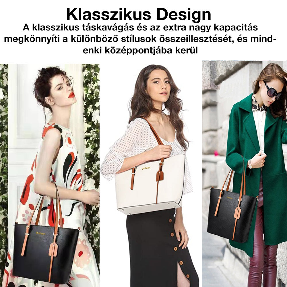 Dollcini Klasszikus Női Kézitáska – Vízálló Műbőr Válltáska