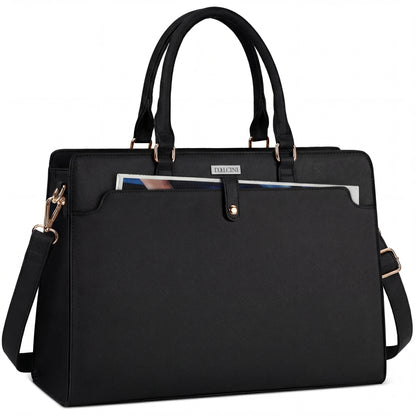 Dollcini Női Laptoptáska 15,6” – Elegáns Fekete Munkatáska