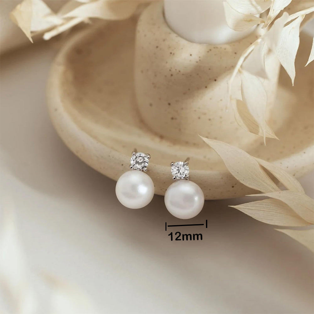 Dollcini Elegance Pearl Cercei – Cercei clasici cu perle și diamante