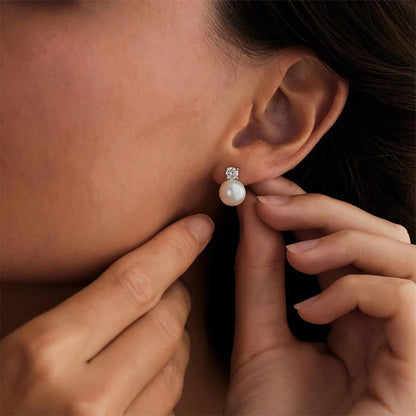 Dollcini Elegance Pearl Cercei – Cercei clasici cu perle și diamante