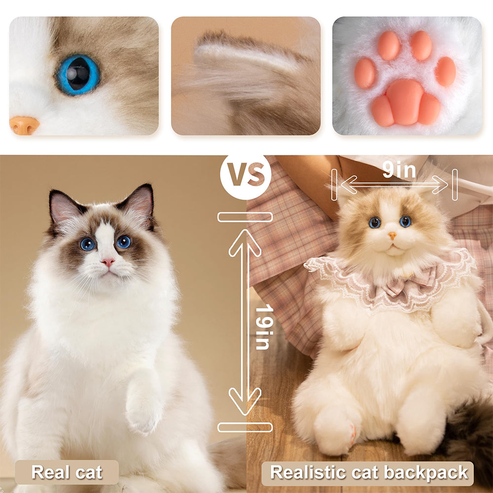 Dollcini Plüss Cica Hátizsák – Realisztikus Gyerek Táska