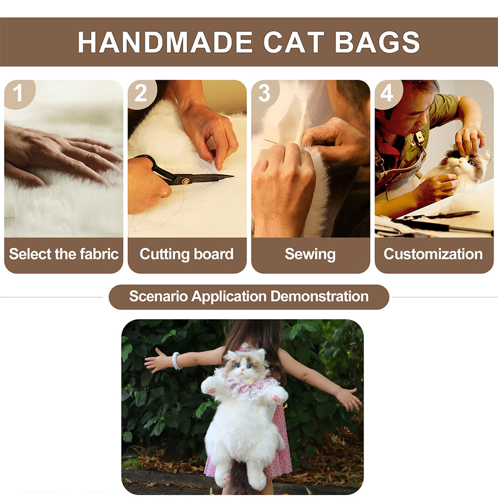 Dollcini Plüss Cica Hátizsák – Realisztikus Gyerek Táska