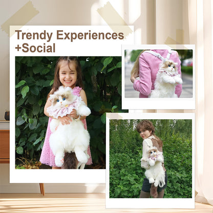 Dollcini Plüss Cica Hátizsák – Realisztikus Gyerek Táska