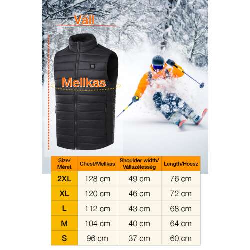 Dollcini Elegáns Női Fűthető Mellény – USB Fűtéssel, Fekete [A powerbankot külön kell megvásárolni]