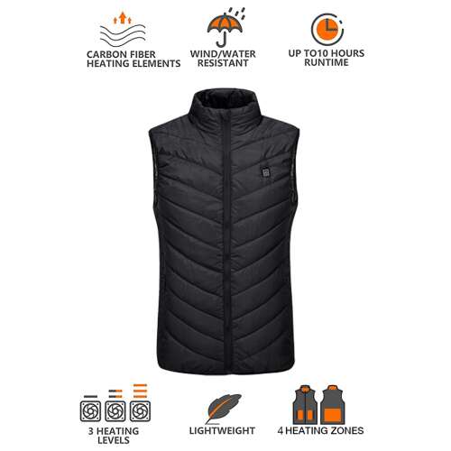 Dollcini Elegáns Női Fűthető Mellény – USB Fűtéssel, Fekete [A powerbankot külön kell megvásárolni]