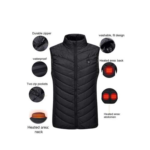 Dollcini Elegáns Női Fűthető Mellény – USB Fűtéssel, Fekete [A powerbankot külön kell megvásárolni]