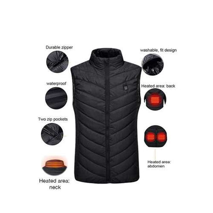 Dollcini Elegáns Női Fűthető Mellény – USB Fűtéssel, Fekete [A powerbankot külön kell megvásárolni]