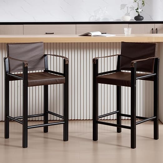 Dollcini Otthon Modern Karfás Bárszék – Prémium Bőr, 2 darabos szett