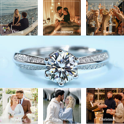 Dollcini Moissanit Eljegyzési Gyűrű – Állítható, 925 Ezüst, Díszdobozzal