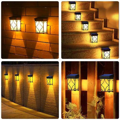 Dollcini Otthon Retro Napelemes Kerítéslámpa Dekoráció – Vízálló, RGB