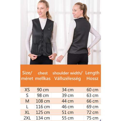 Dollcini Női Fűthető Mellény – V-nyakú, USB Fűtésű, Stílusos és Kényelmes [A powerbankot külön kell megvásárolni]