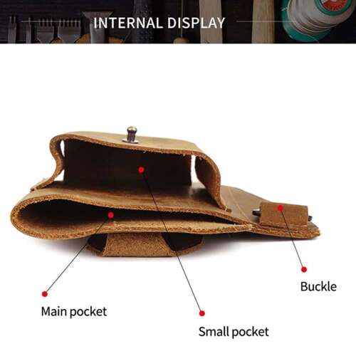 Dollcini Férfi Bőr Mobiltok – Multifunkciós, Valódi Bőr, Kézzel Készített