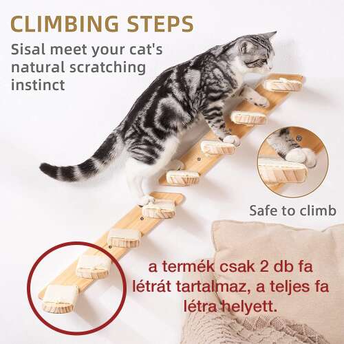 Dollcini Otthon Fali Macskalépcső – Biztonságos Fa anyag