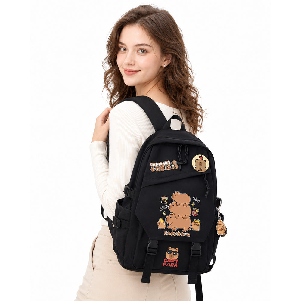 Dollcini Eleganten Unisex Šolski Nahrbtnik – Moden, Črn Ranec