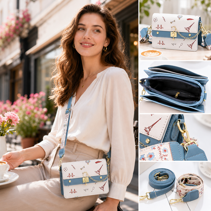 Dollcini Stílusos Női Műbőr Crossbody Táska – Kompakt, Kék