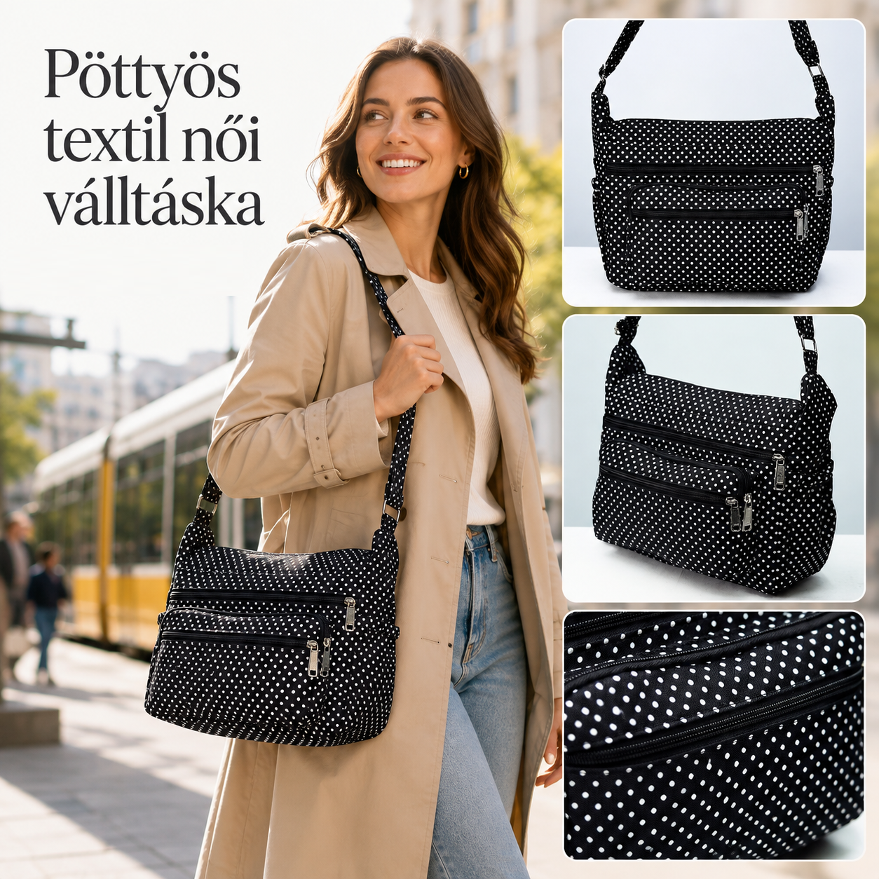 Dollcini Textil Női Válltáska – Könnyű és Divatos Kiegészítő