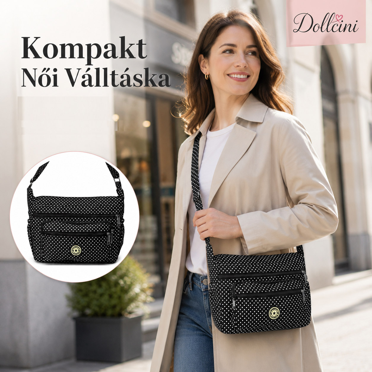 Dollcini Textil Női Válltáska – Könnyű és Divatos Kiegészítő