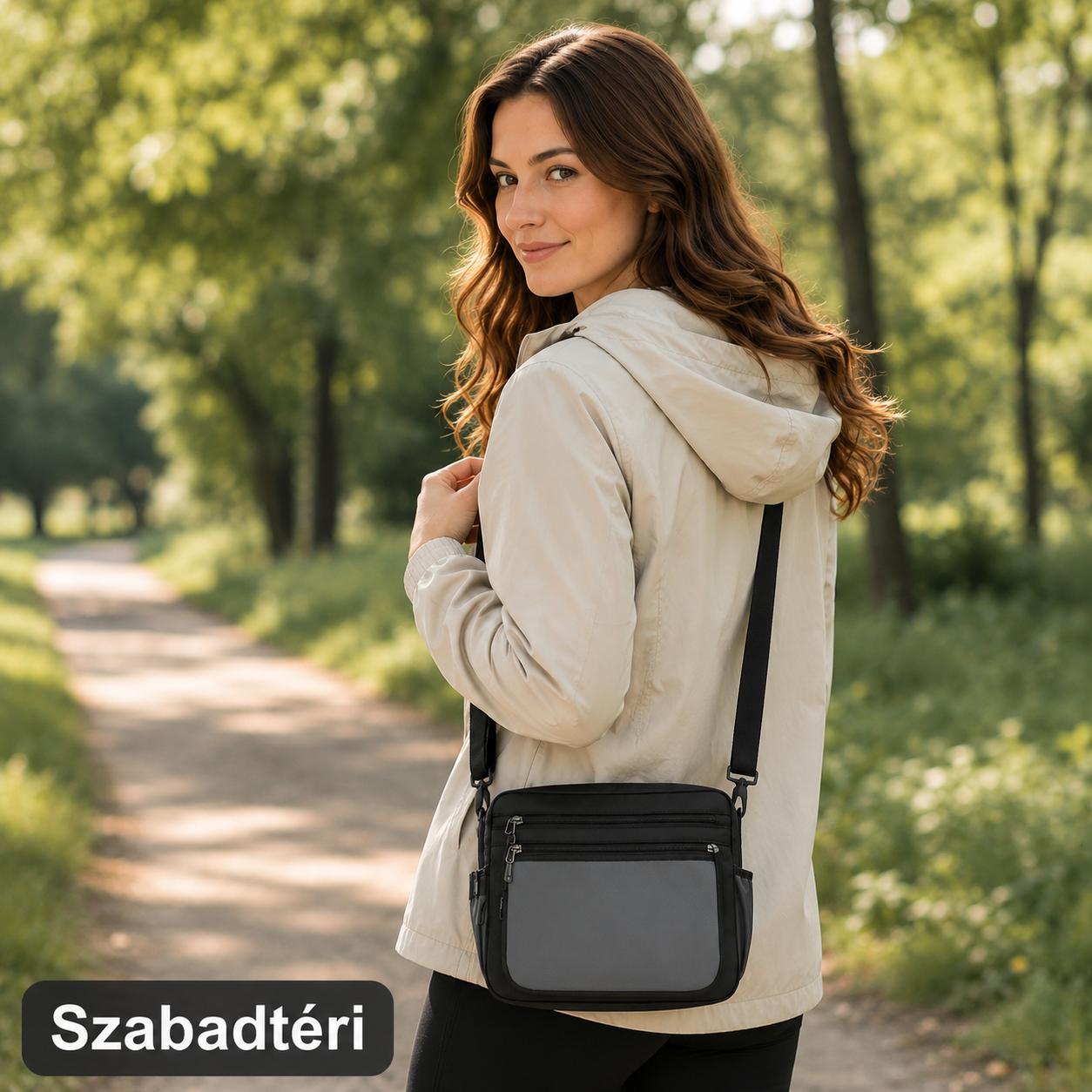 Dollcini Geantă messenger elegantă – antifurt, impermeabilă