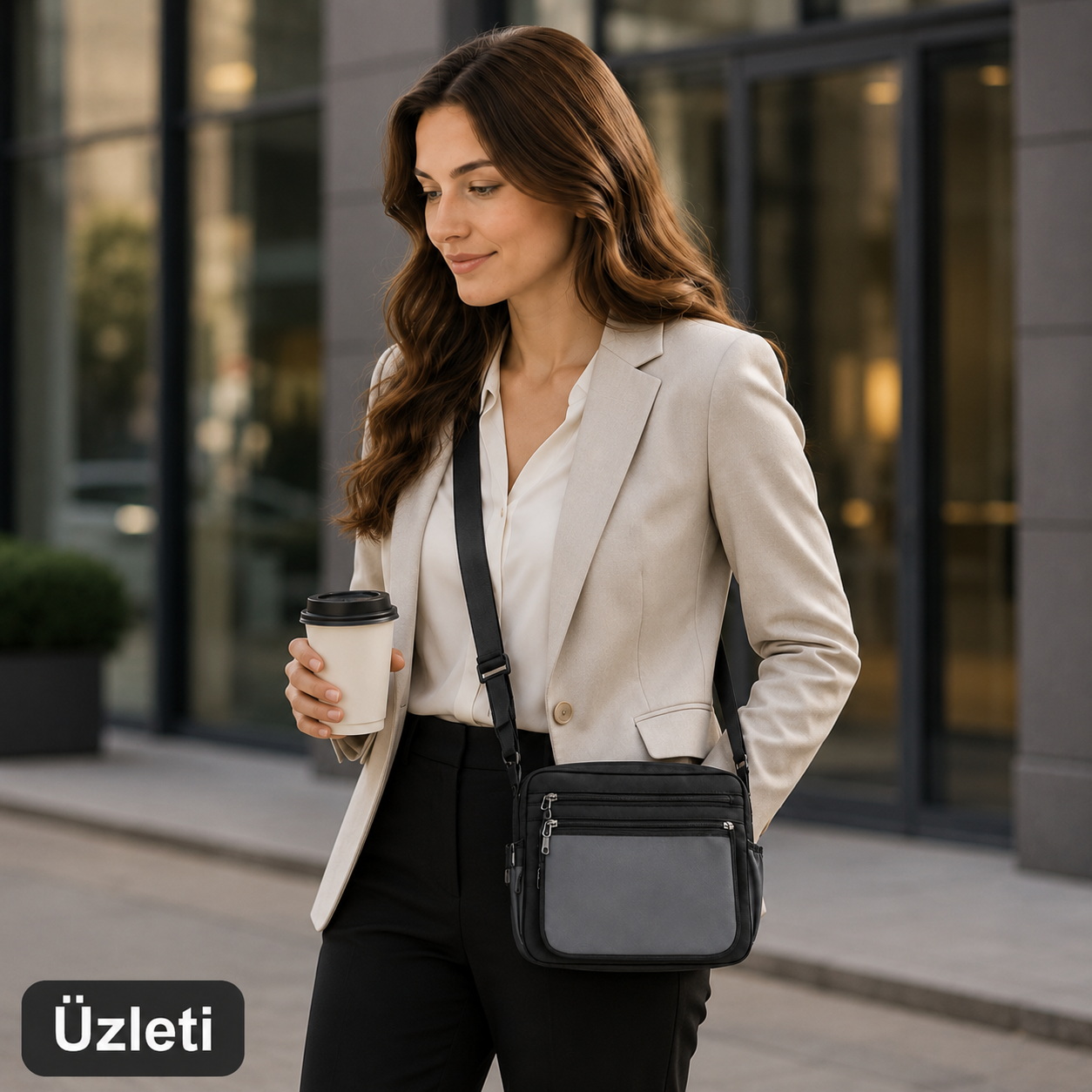 Dollcini Geantă messenger elegantă – antifurt, impermeabilă