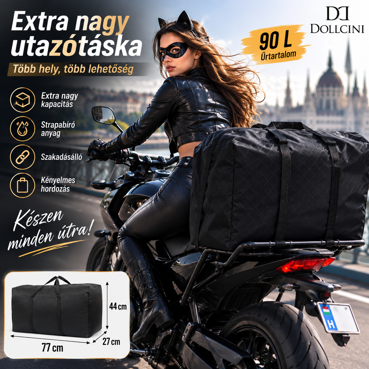 Dollcini Nagy Utazótáska – Extra Nagy Kapacitású, Tartós