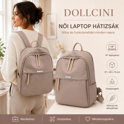 Dollcini Női Laptop Hátizsák 14”-os Laptophoz – Vízálló és Ergonomikus
