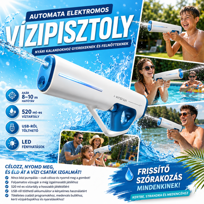 Pistol de apă automat electric Dollcini – încărcare USB, cu LED, 510 ml