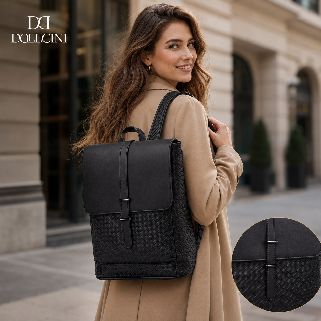 Dollcini Elegance  Női Hátizsák – Prémium Vízálló PU Laptoptáska
