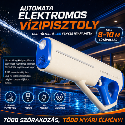Pistol de apă automat electric Dollcini – încărcare USB, cu LED, 510 ml