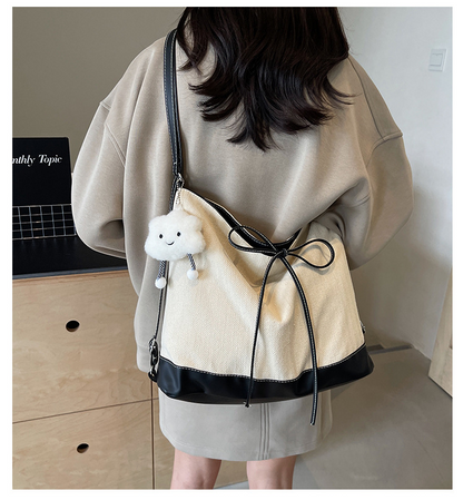 Dollcini Rucsac/Geantă de Umăr Convertibilă pentru Femei – Urban Simplicity, Material din Pânză, Cu Fermoar