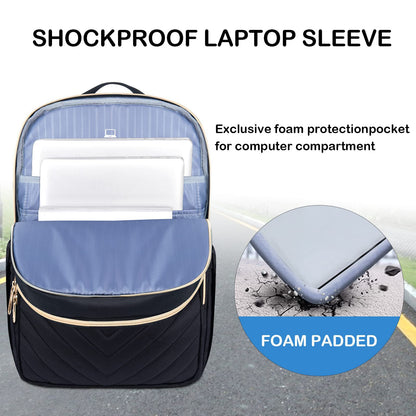 Dollcini Rucsac Urban pentru Femei cu Port USB – Ușor, Rezistent la Apă, pentru Laptop de 15”