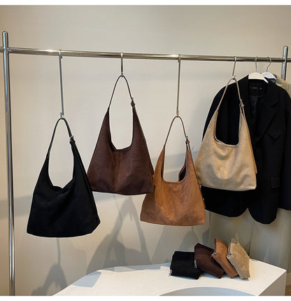 Dollcini, Geantă de umăr mare pentru femei, stil street fashion, cu portfard – piele ecologică, închidere magnetică, pentru uz zilnic