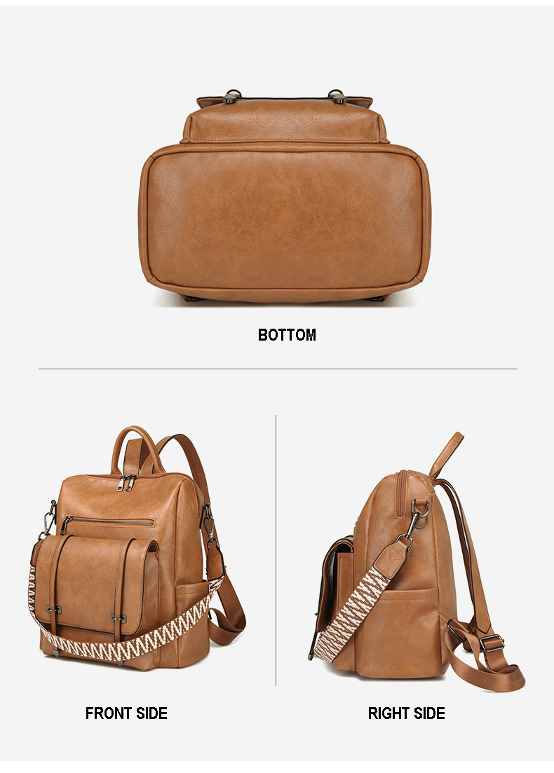 Dollcini Rucsac și Geantă de Umăr Retro European–American pentru Femei – Mai Multe Compartimente, Piele Ecologică, Pentru Uz Zilnic