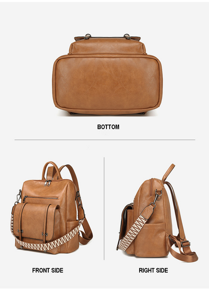 Dollcini Rucsac și Geantă de Umăr Retro European–American pentru Femei – Mai Multe Compartimente, Piele Ecologică, Pentru Uz Zilnic