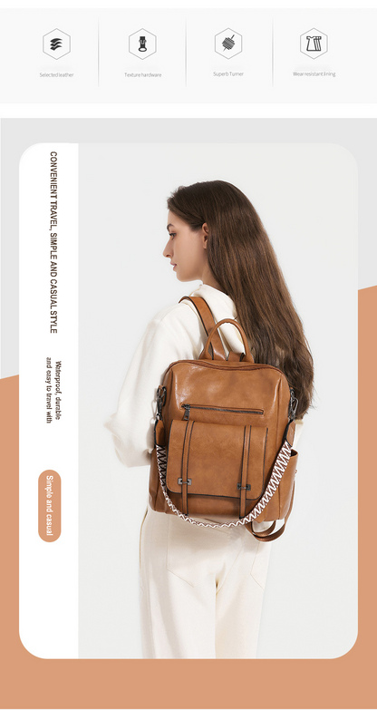 Dollcini Rucsac și Geantă de Umăr Retro European–American pentru Femei – Mai Multe Compartimente, Piele Ecologică, Pentru Uz Zilnic