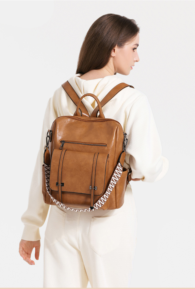 Dollcini Rucsac și Geantă de Umăr Retro European–American pentru Femei – Mai Multe Compartimente, Piele Ecologică, Pentru Uz Zilnic
