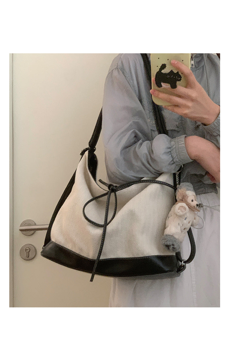 Dollcini Rucsac/Geantă de Umăr Convertibilă pentru Femei – Urban Simplicity, Material din Pânză, Cu Fermoar