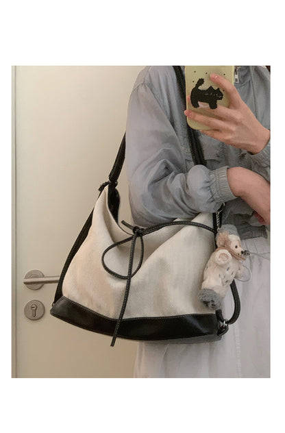 Dollcini Rucsac/Geantă de Umăr Convertibilă pentru Femei – Urban Simplicity, Material din Pânză, Cu Fermoar