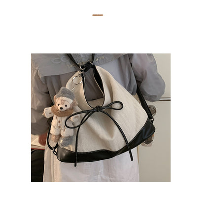 Dollcini Rucsac/Geantă de Umăr Convertibilă pentru Femei – Urban Simplicity, Material din Pânză, Cu Fermoar