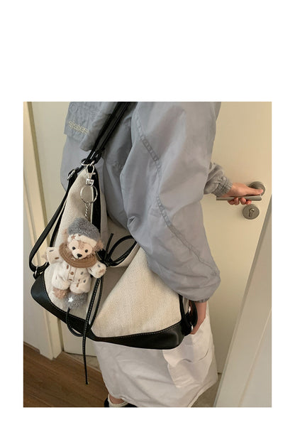 Dollcini Rucsac/Geantă de Umăr Convertibilă pentru Femei – Urban Simplicity, Material din Pânză, Cu Fermoar