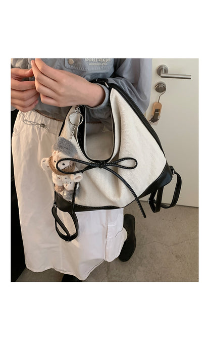 Dollcini Rucsac/Geantă de Umăr Convertibilă pentru Femei – Urban Simplicity, Material din Pânză, Cu Fermoar