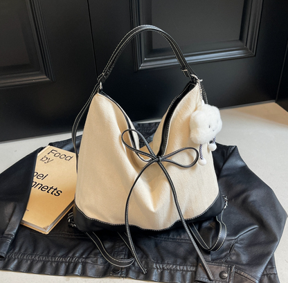 Dollcini Rucsac/Geantă de Umăr Convertibilă pentru Femei – Urban Simplicity, Material din Pânză, Cu Fermoar